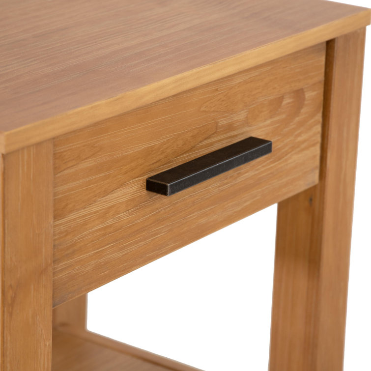 Acacia Solid Wood 1-Drawer Nightstand