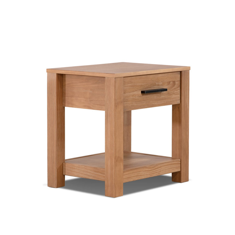 Acacia Solid Wood 1-Drawer Nightstand