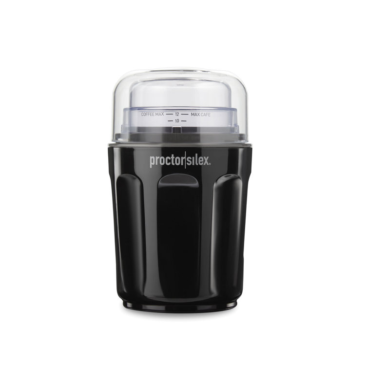 Proctor Silex Black Electric Blade Coffee Grinder with Sound Shield