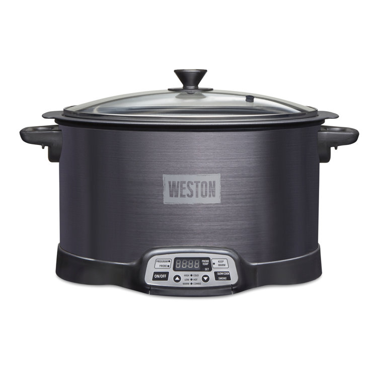 Weston Black Digital Display 6 Quart Indoor Smoker and Slow Cooker
