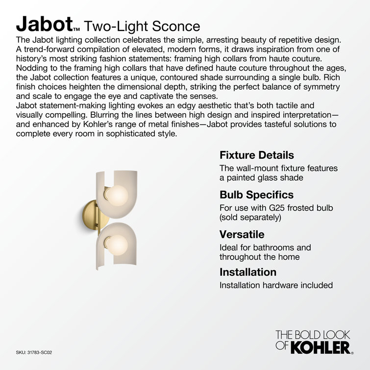 Jade and Brass Modern Two-Light Sconce