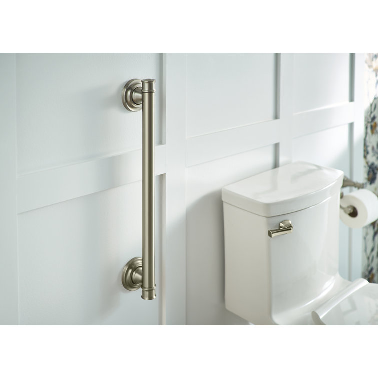 Polished Nickel 12-Inch Stainless Steel Traditional Grab Bar