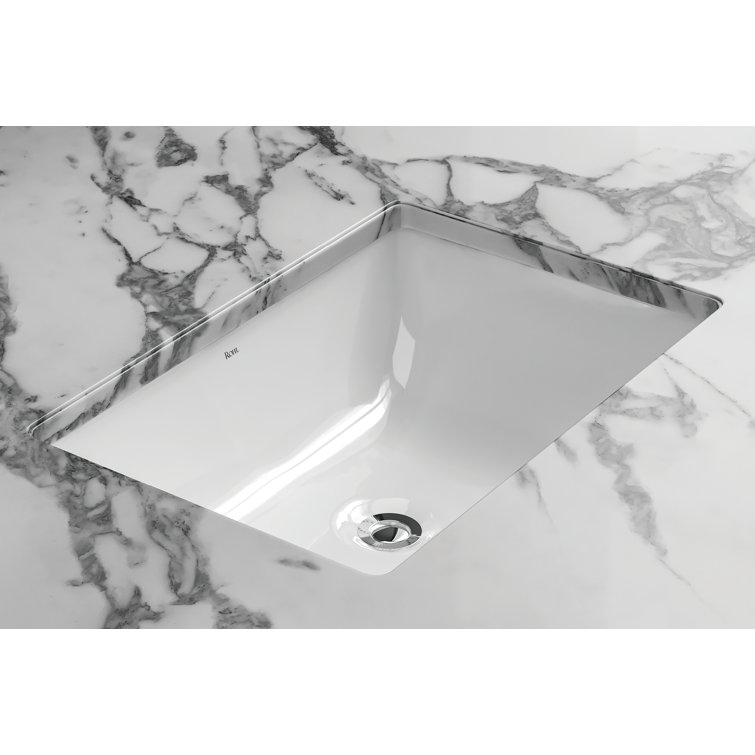 Eirene 16'' White Solid Surface Rectangular Undermount Bathroom Sink