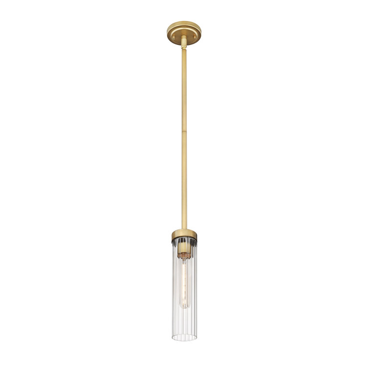 Beau Rubbed Brass and Clear Glass LED Pendant Light