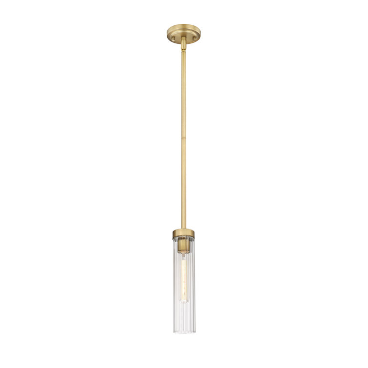 Beau Rubbed Brass and Clear Glass LED Pendant Light