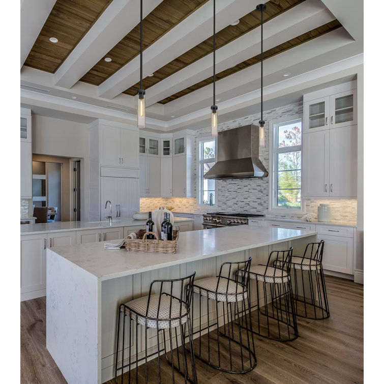 Matte Black Steel and Glass 12.75" Indoor/Outdoor Pendant Light