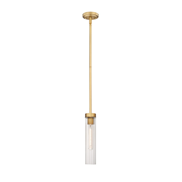 Beau Rubbed Brass and Clear Glass LED Pendant Light