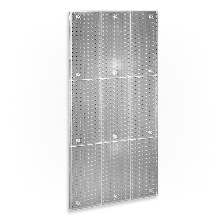 Clear Frosted Acrylic Pegboard Wall Panel, 24" x 48"