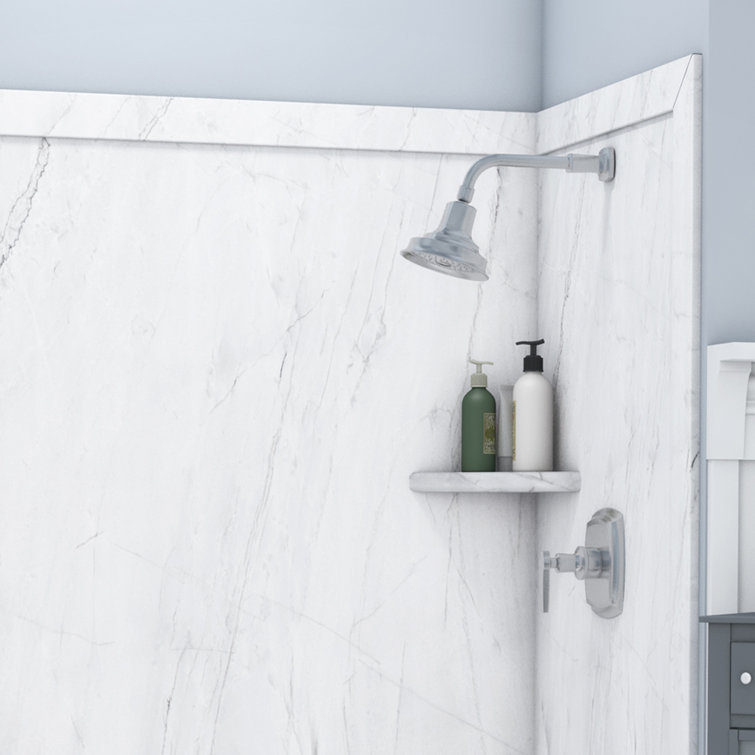 Oyster White Marble 60" x 36" x 80" Alcove Bathtub/Shower Surround