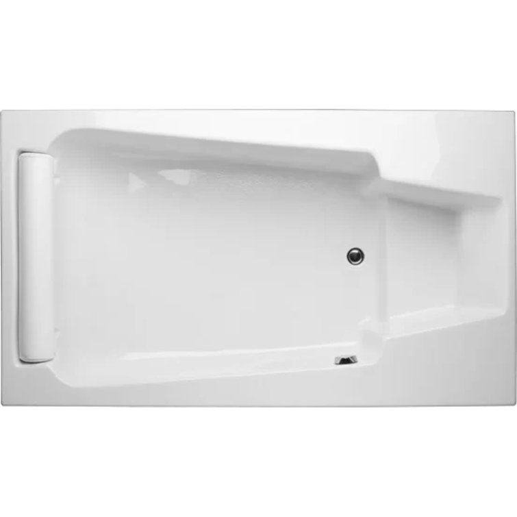 Modern White Acrylic Drop-In Bathtub with Jets