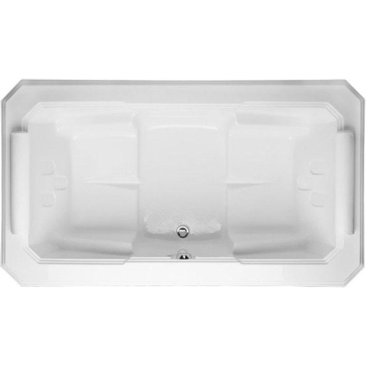 Mystique 78'' x 44'' White Acrylic Drop-In Air Bathtub