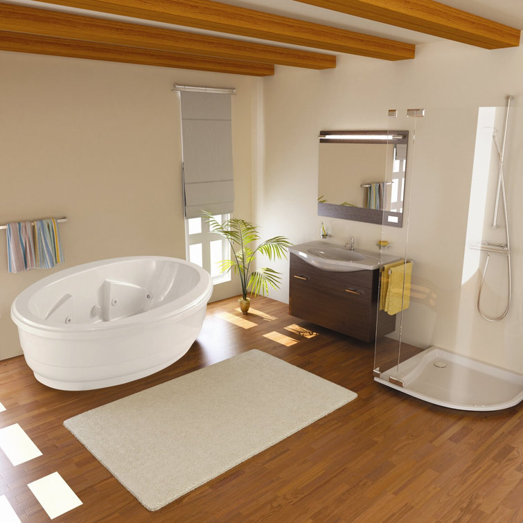 Nina 72'' White Acrylic Freestanding Whirlpool Bathtub