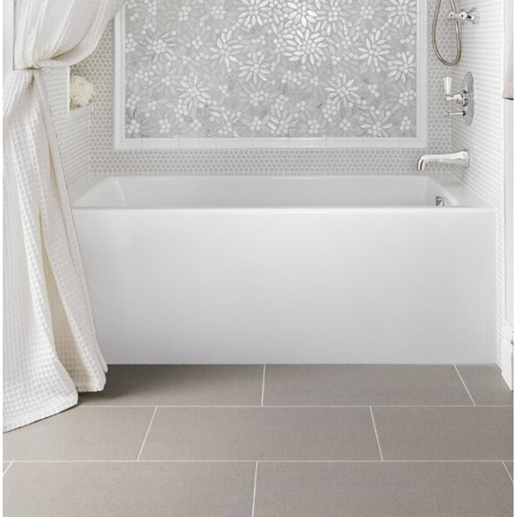 Sydney 66" White Acrylic Alcove Soaking Bathtub