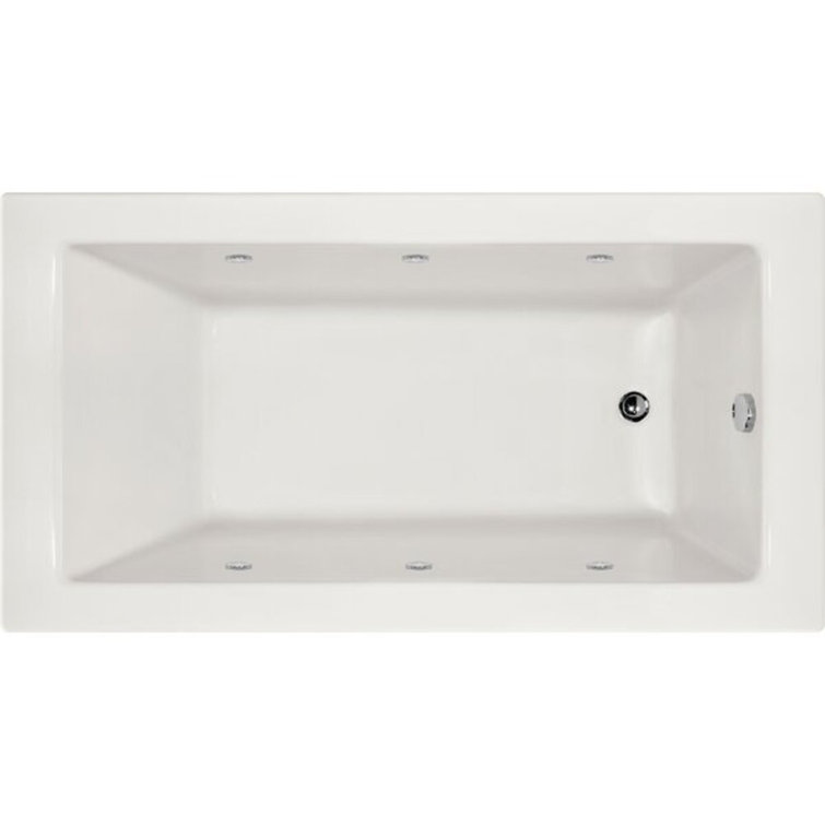 Sydney 60'' White Acrylic Alcove Whirlpool Bathtub with Jets