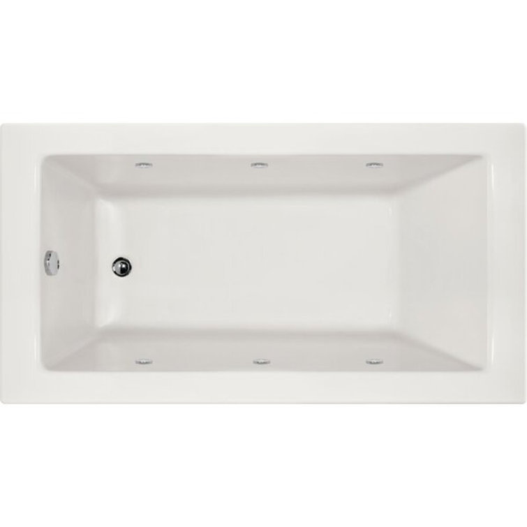 Sydney 60'' White Acrylic Alcove Whirlpool Bathtub with Jets