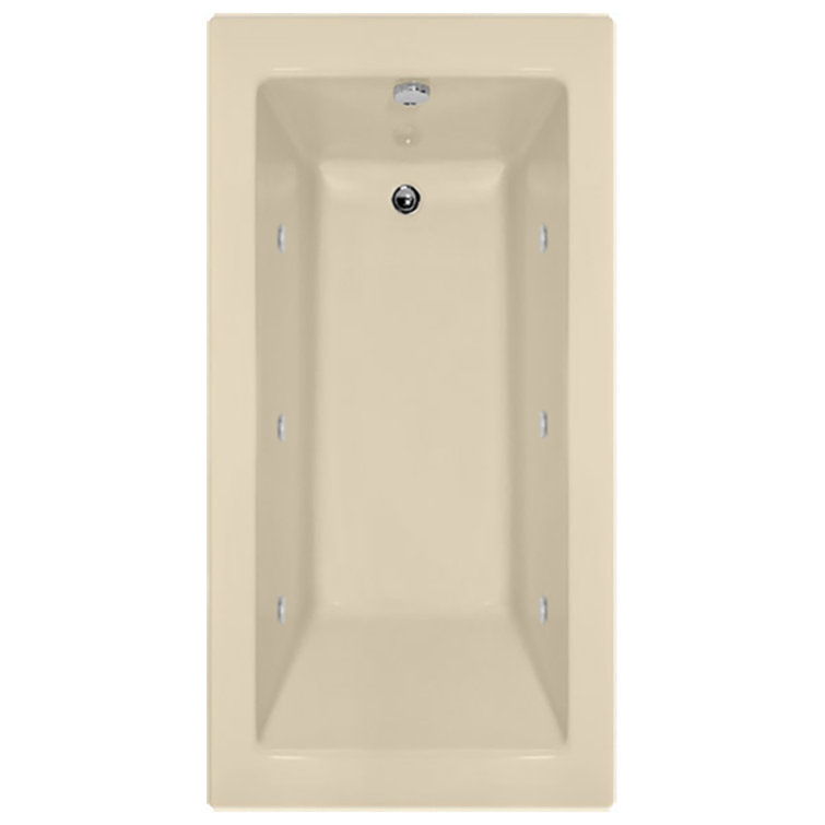 Sydney 60'' White Acrylic Alcove Whirlpool Bathtub with Jets