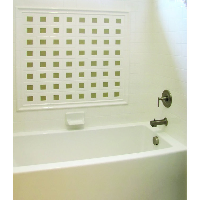 Sydney 72'' White Acrylic Alcove Whirlpool Bathtub with Jets