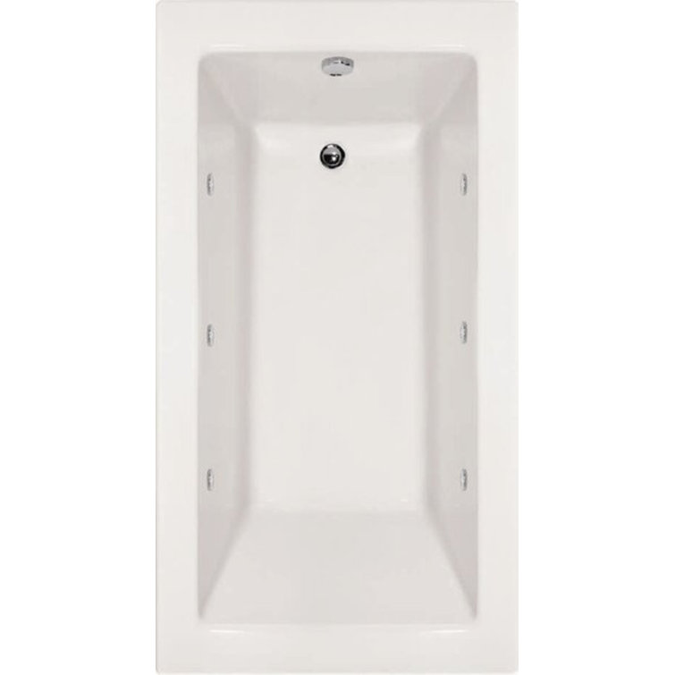 Sydney 72'' White Acrylic Alcove Whirlpool Bathtub with Jets
