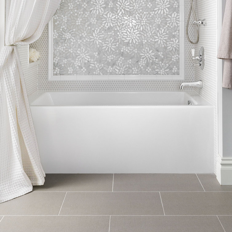 Sydney 72'' White Acrylic Alcove Whirlpool Bathtub with Jets