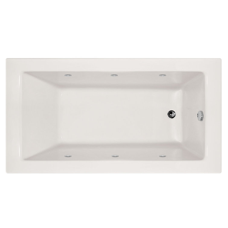 Sydney 60'' x 32'' White Acrylic Alcove Bathtub with Jets