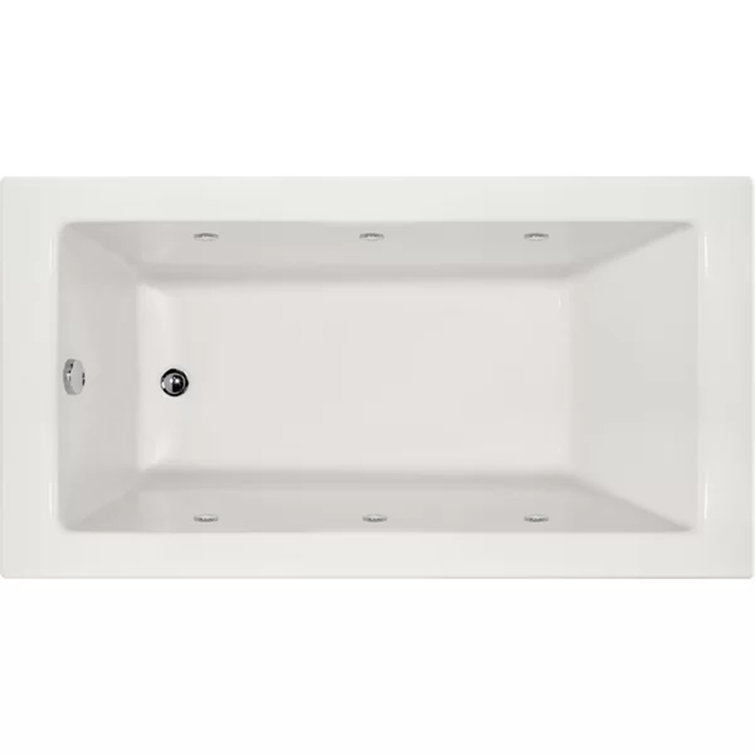 Sydney 60'' White Acrylic Alcove Whirlpool Bathtub with Jets