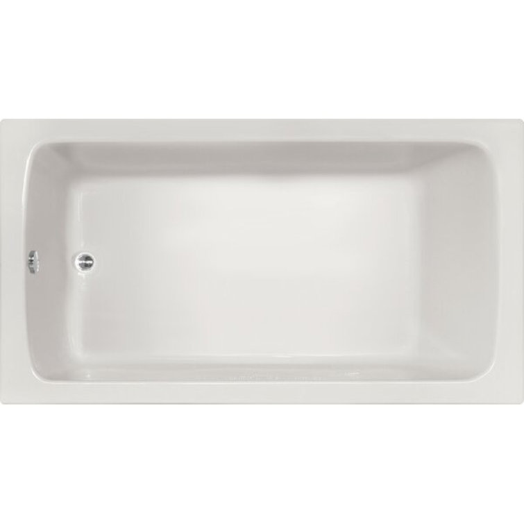 Modern White Acrylic Drop-In Bathtub with Jets