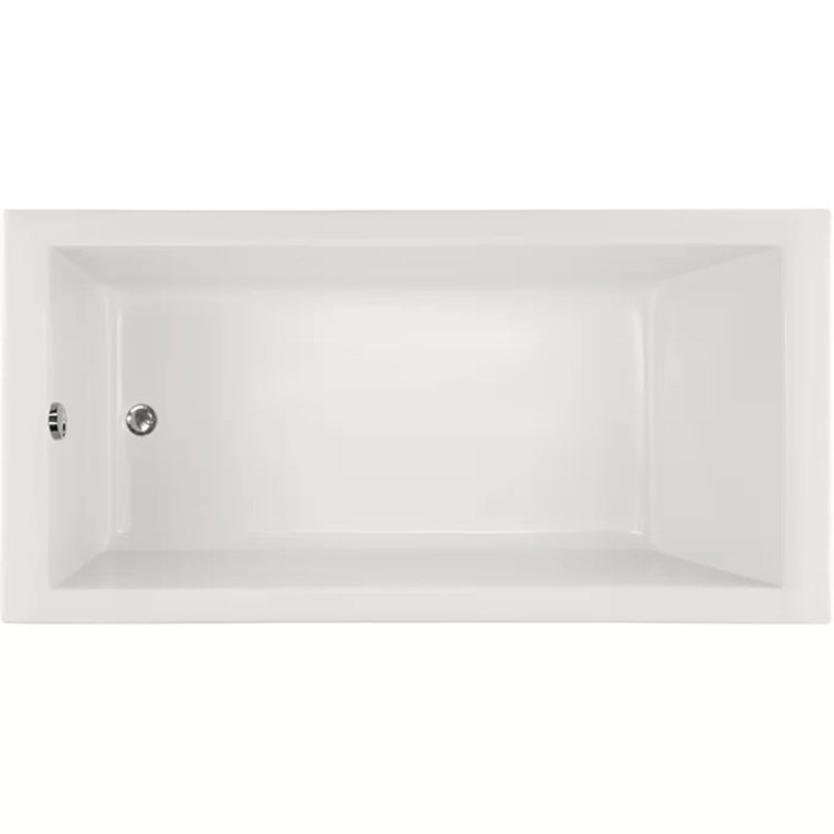 Lacey 66'' x 36'' White Acrylic Drop-In Soaking Bathtub