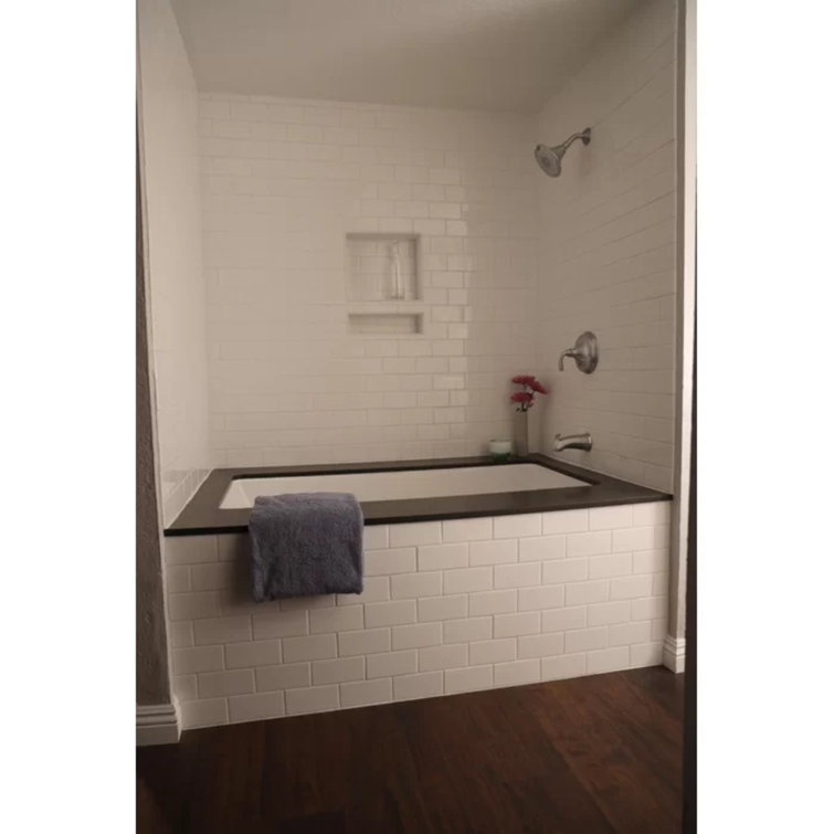 Lacey 66'' x 36'' White Acrylic Drop-In Soaking Bathtub