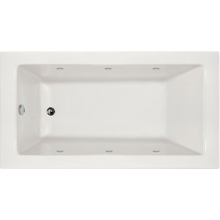 Sydney 60'' White Acrylic Alcove Whirlpool Bathtub with Jets