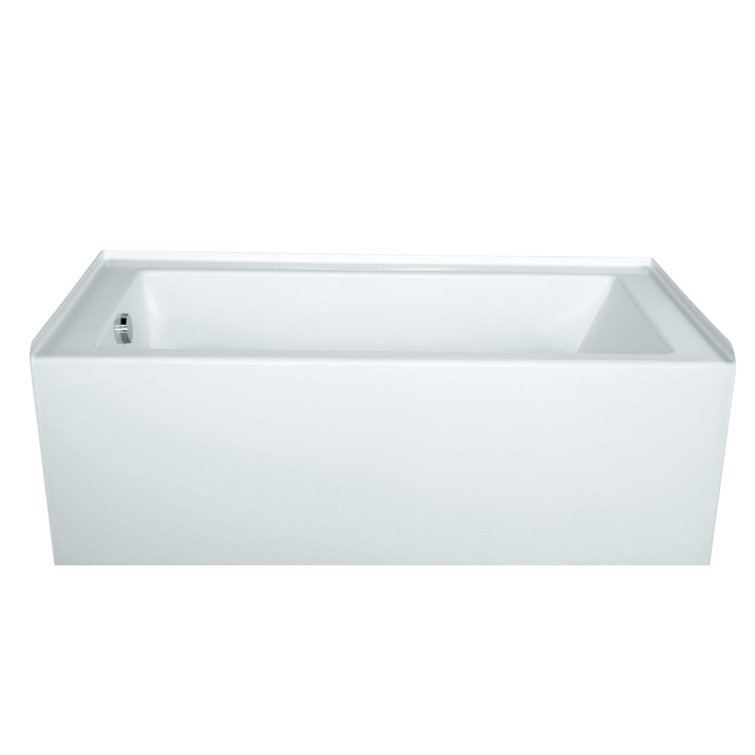 Sydney 60'' x 32'' White Acrylic Alcove Bathtub with Jets