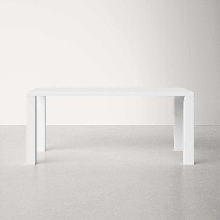 White Rectangular MDF Dining Table for Six