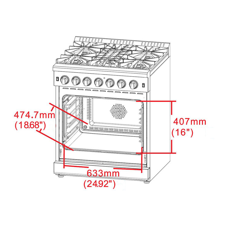 Forno 30-inch Stainless Steel Dual Fuel Range with Griddle