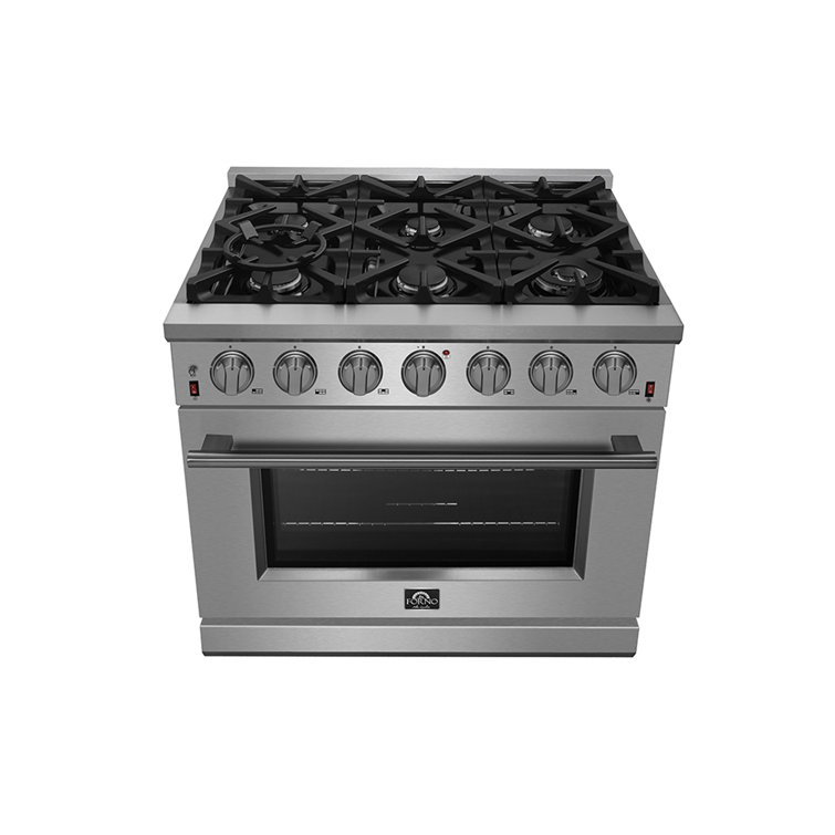 Massimo 36-inch Stainless Steel Gas Range with Griddle