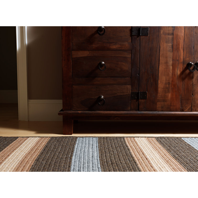 Salisbury Bark Stripe 5'x8' Braided Wool-Synthetic Rug