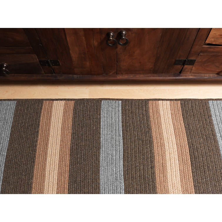 Salisbury Bark Stripe 5'x8' Braided Wool-Synthetic Rug