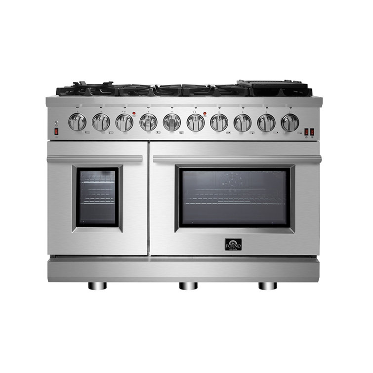Massimo 48-inch Stainless Steel Freestanding Gas Range with Griddle