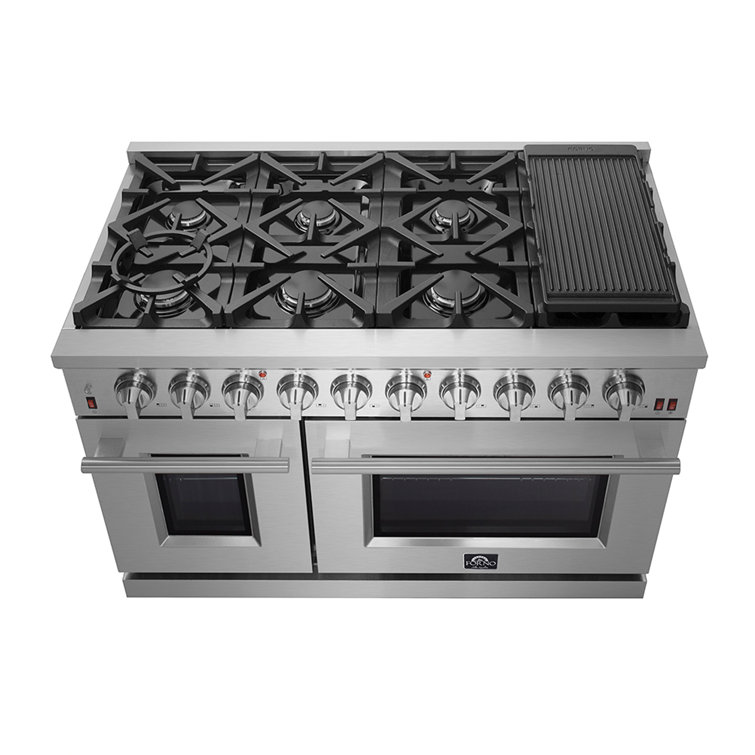 Massimo 48-inch Stainless Steel Freestanding Gas Range with Griddle