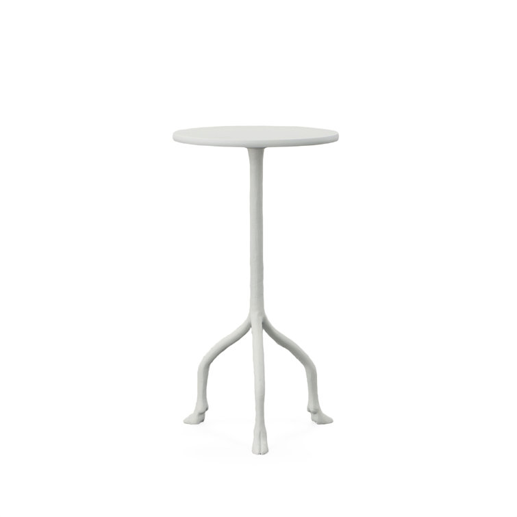 White Metal Round Tri-Ped Drinks Table