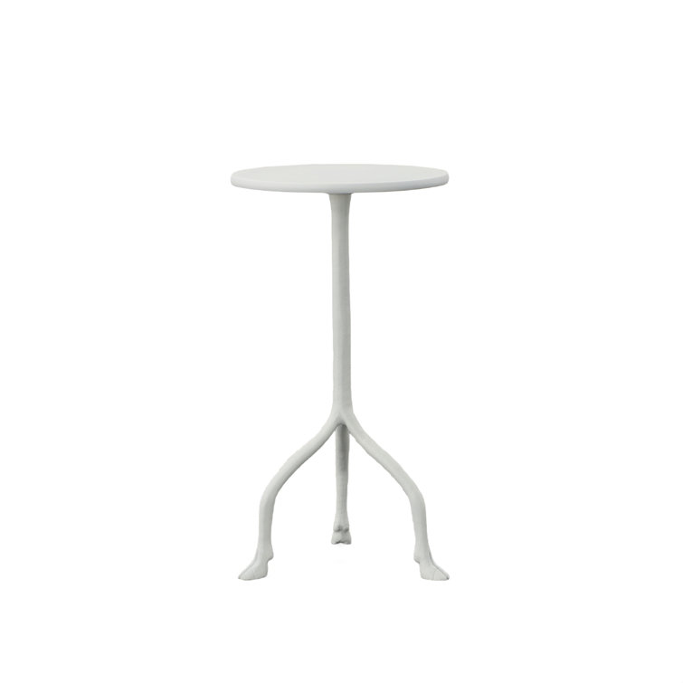 White Metal Round Tri-Ped Drinks Table