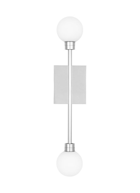 Polished Nickel Dual Globe LED Wall Sconce