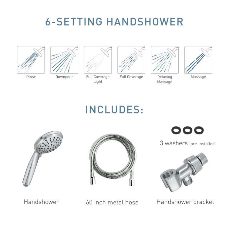 Moen Attune Chrome 6-Mode Handheld Shower Head