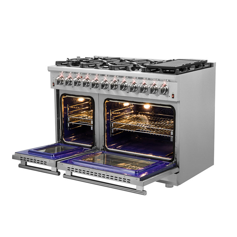 Massimo 48-inch Stainless Steel Dual Fuel Range with Griddle