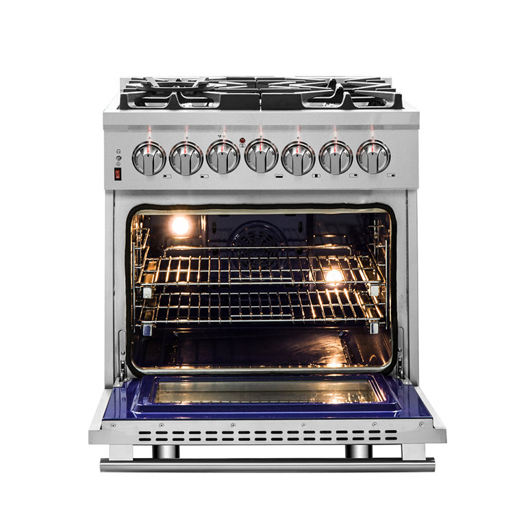Forno 30-inch Stainless Steel Dual Fuel Range with Griddle