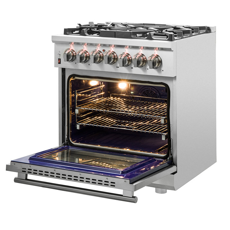 Forno 30-inch Stainless Steel Dual Fuel Range with Griddle