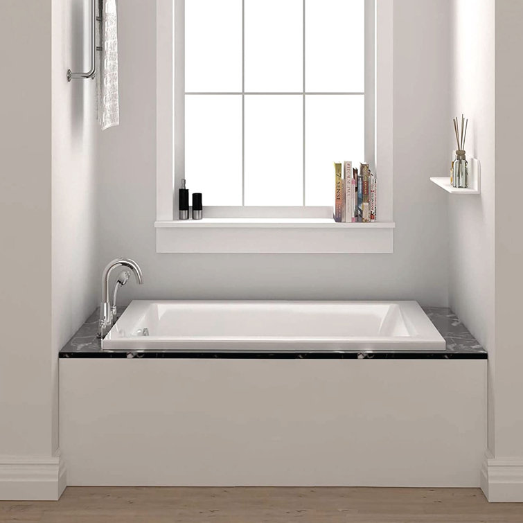 Fine Fixtures 70" White Acrylic Alcove Soaking Bathtub