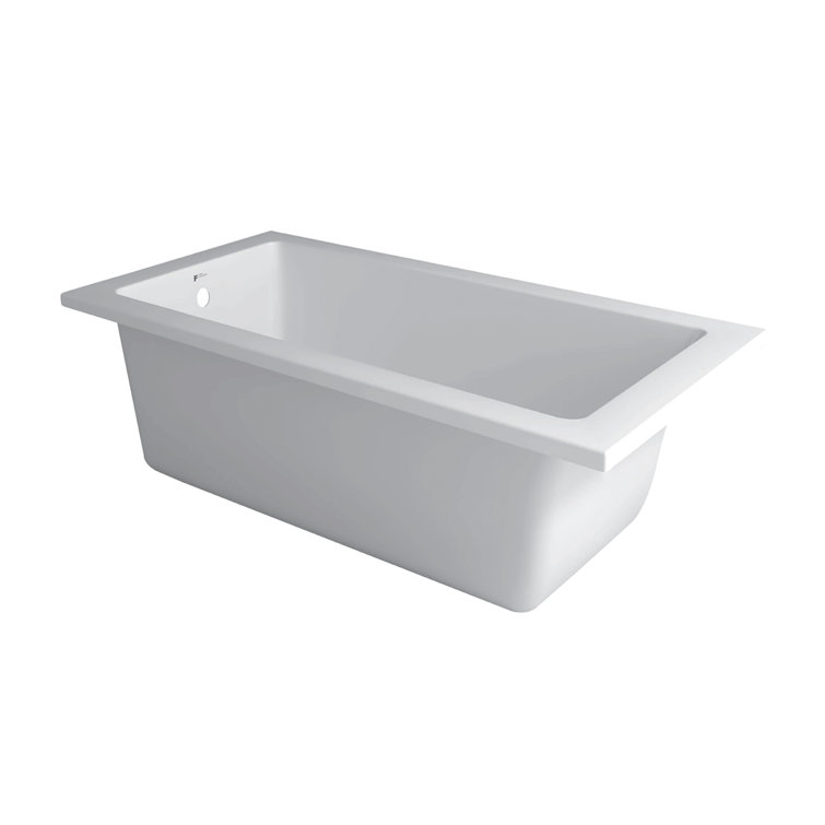 Fine Fixtures 70" White Acrylic Alcove Soaking Bathtub