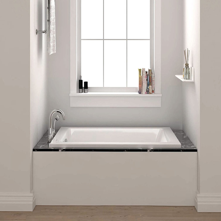 48" x 32" White Acrylic Drop-In Soaking Bathtub