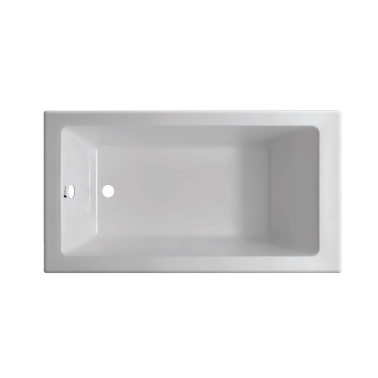 48" x 32" White Acrylic Drop-In Soaking Bathtub