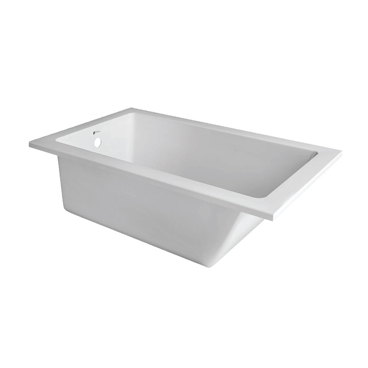 48" x 32" White Acrylic Drop-In Soaking Bathtub