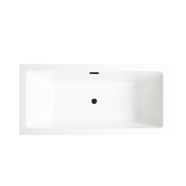 Elena 59" White Acrylic Freestanding Soaking Bathtub
